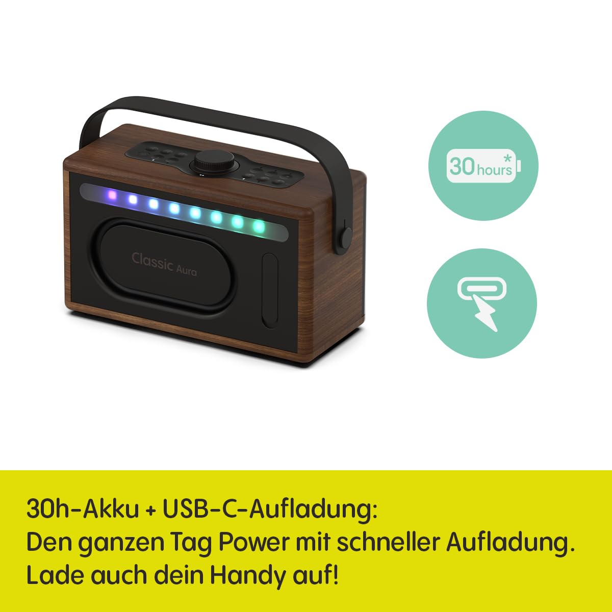 pure-classic-aura-bluetooth-lautsprecher-40-watt-30h-akku-licht-usb-c-aux-ipx2-2 image 3