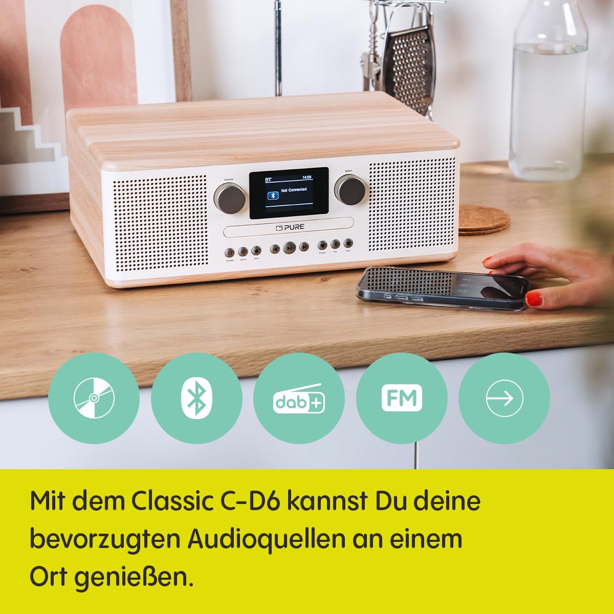 pure-classic-c-d6-cd-player-mit-dab-digitalradio-ukw-bluetooth-5-3-2-15-w-usb-au image 3