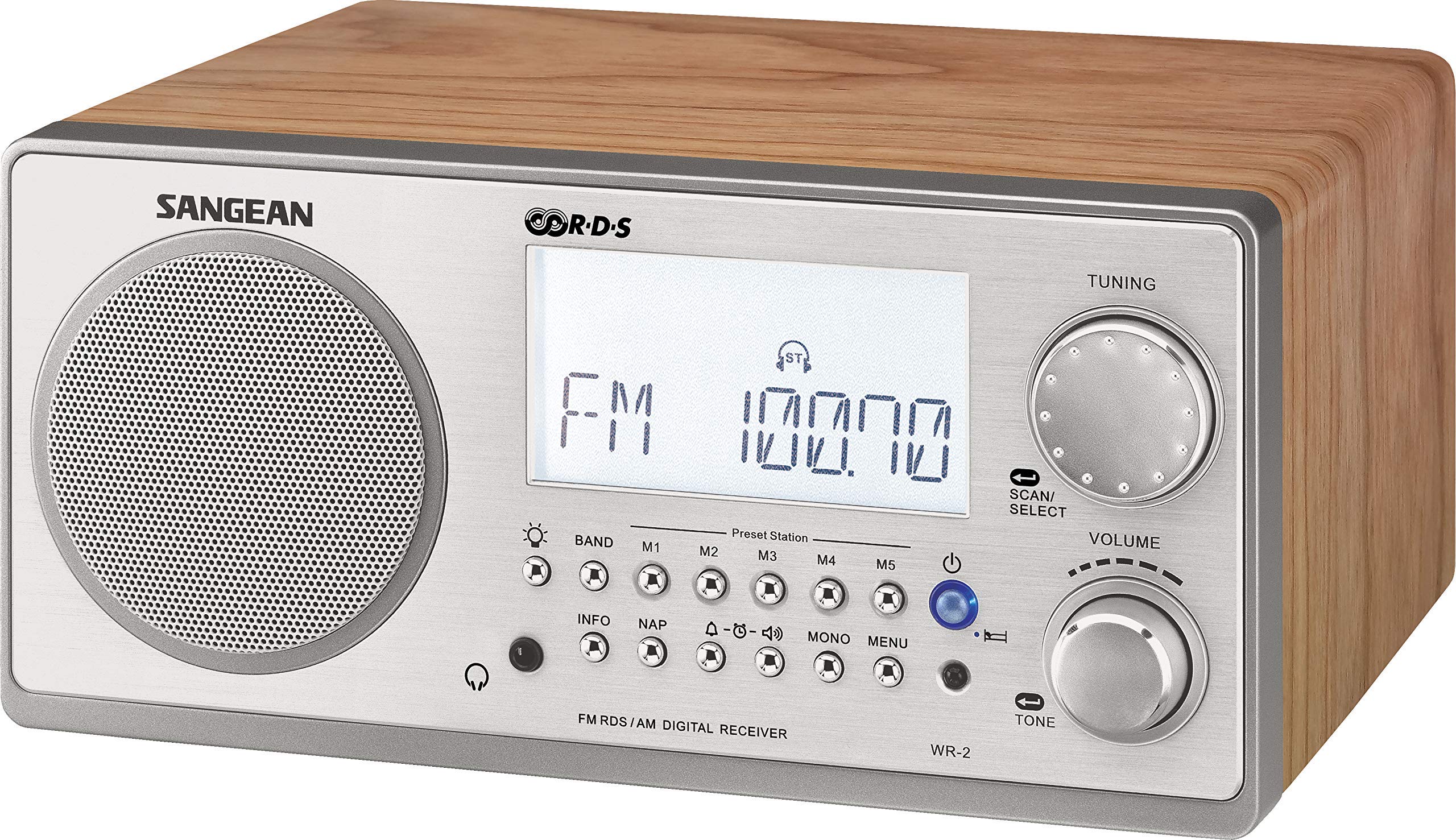 sangean-wr-2-desktop-radio-ukw-mw-tuner-7-w-lautsprecher-holzgeh-use-walnuss-sil image 4