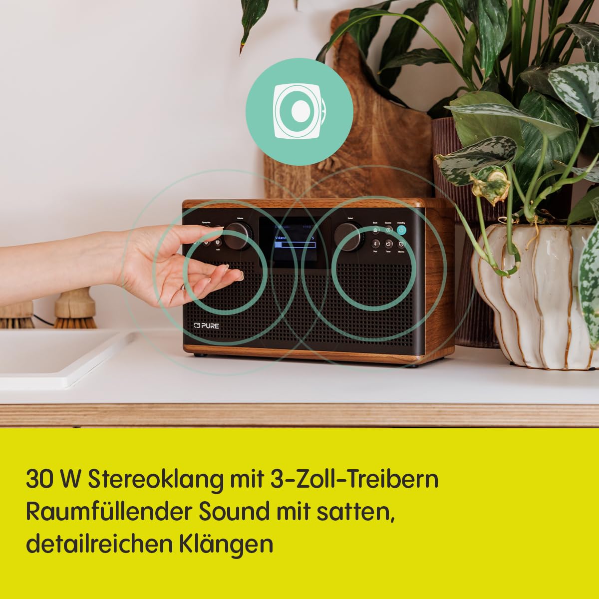 pure-classic-h6-kaffeebraun-walnuss-hi-fi-stereo-dab-radio-und-tisch-musikanlage image 2