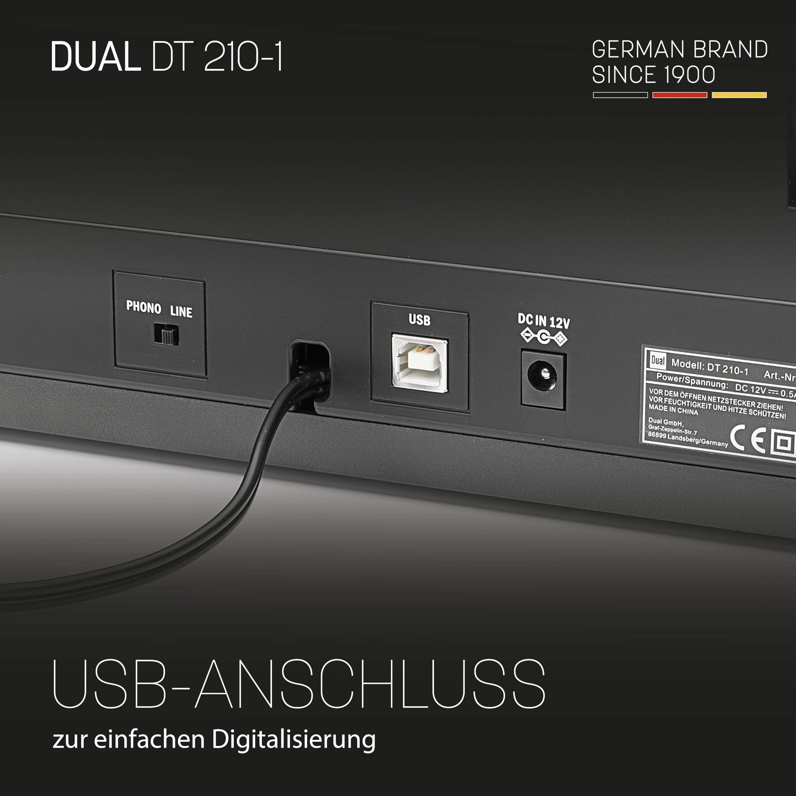 dual-dt-210-1-usb-plattenspieler-2-geschwindigkeiten-magnet-tonabnehmer-riemenan image 6
