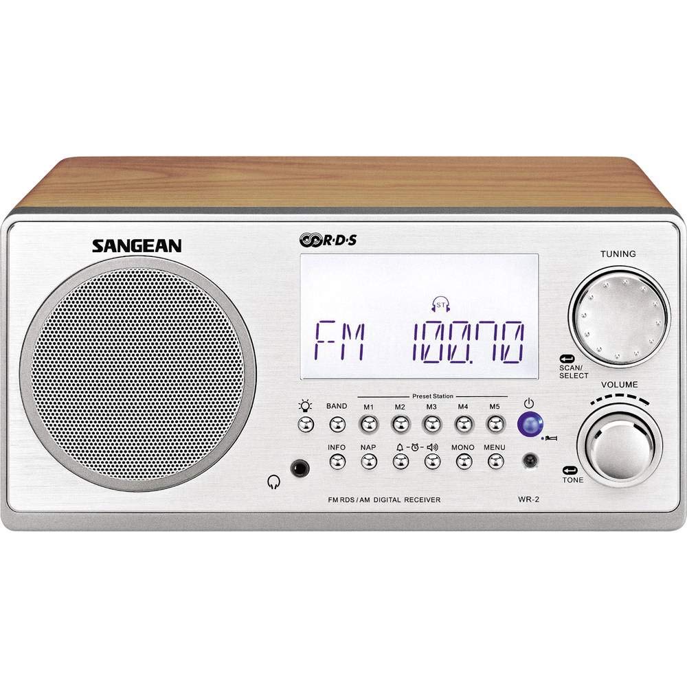 sangean-wr-2-desktop-radio-ukw-mw-tuner-7-w-lautsprecher-holzgeh-use-walnuss-sil image 2