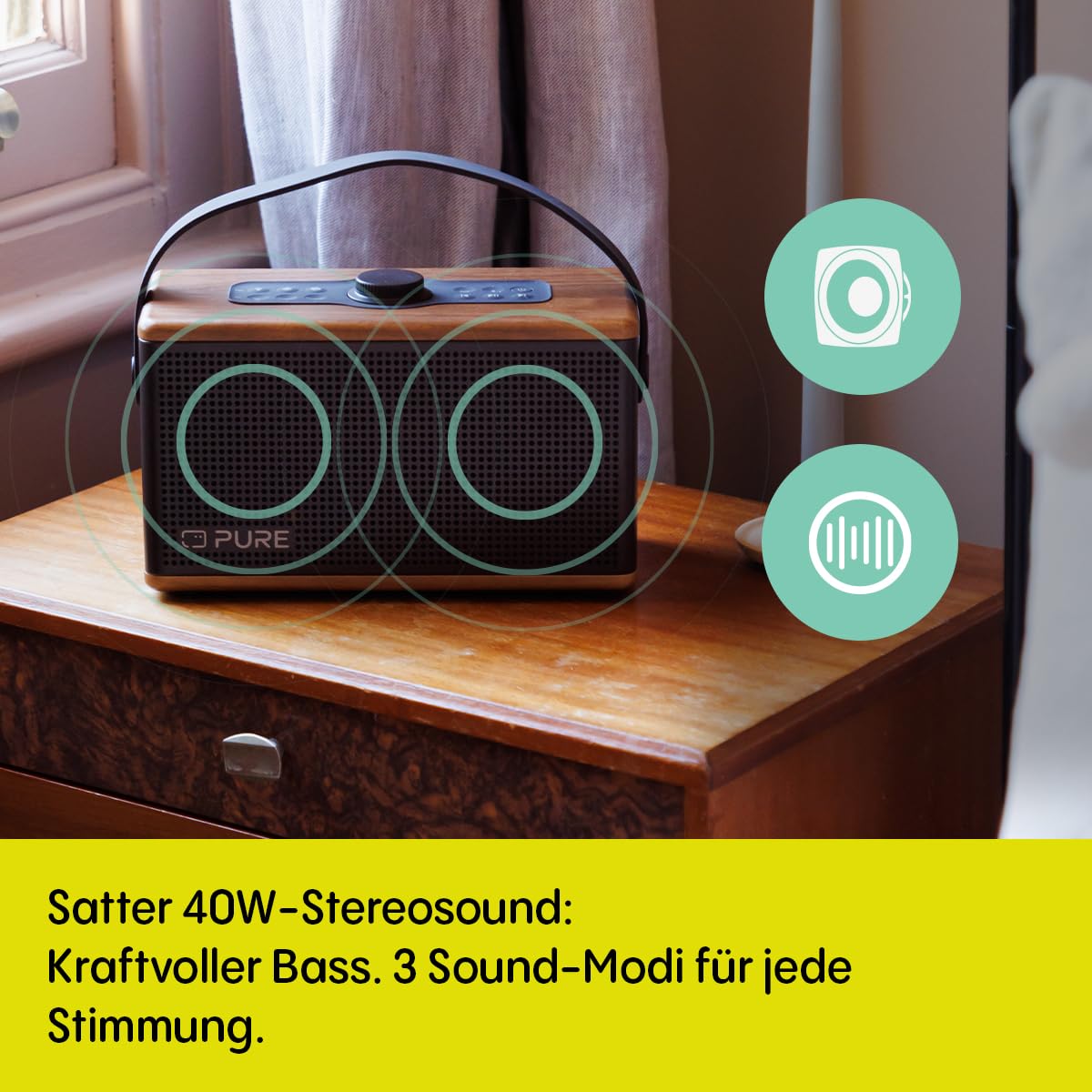 pure-classic-aura-bluetooth-lautsprecher-40-watt-30h-akku-licht-usb-c-aux-ipx2-2 image 2